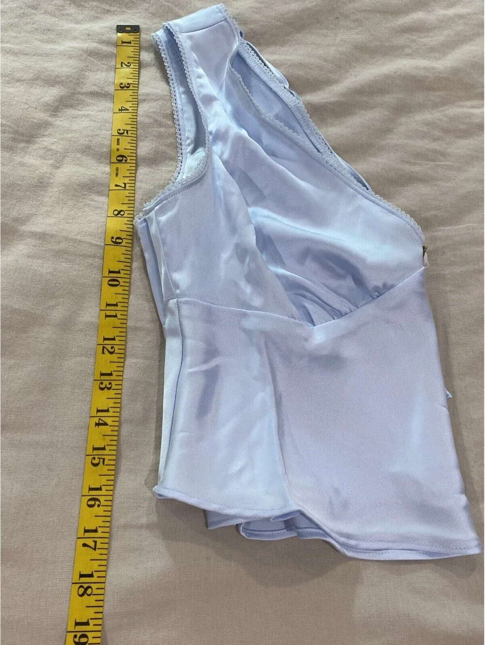 NWT Wild Fable Women’s Satin Side Zip Crop Halter Top Baby Blue Size Small